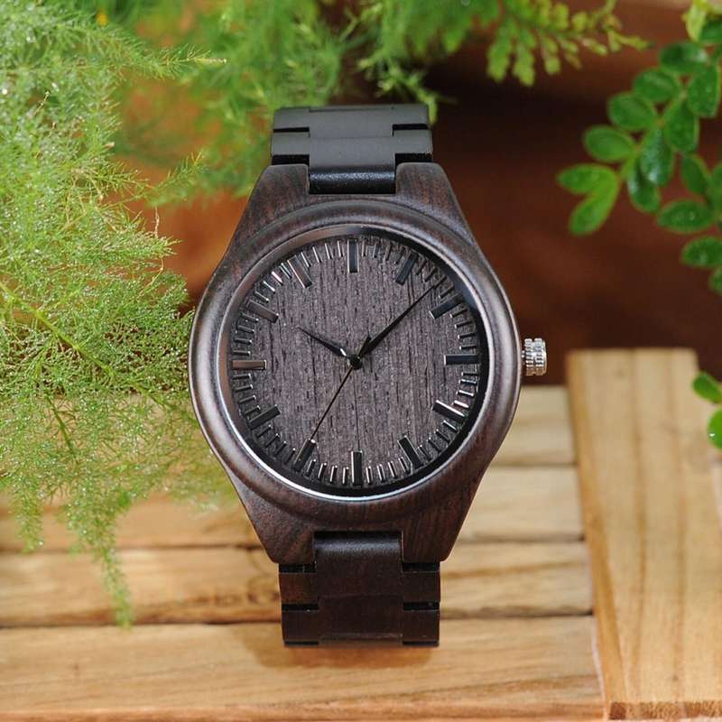 Mens Coffee - Stained Vintage Wood Watch with Gift Box