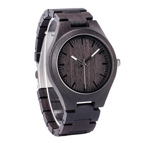 Mens Coffee - Stained Vintage Wood Watch with Gift Box