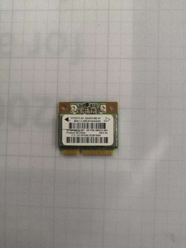 (HP) 689215-001 -  RT3290 802.11N WIFI + Bluetooth Half Height PCI-E Adapter