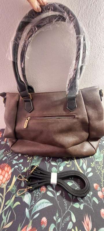 COTTON ROAD PU LEATHER BROWN HANDBAG - coffee