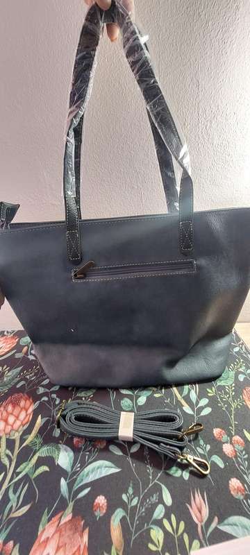 COTTON ROAD PU LEATHER NAVY HANDBAG