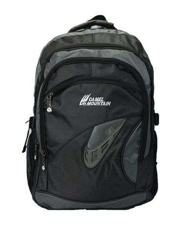 Camel Mountain Laptop Backpack - Black & Grey