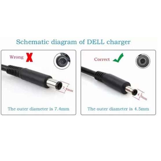 Dell Original 45W Small Pin 4.5mm barrel AC Adapter with SA Power Cord