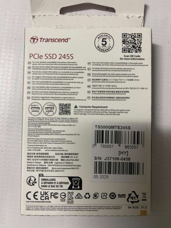 Transcend 500GB PCIe/NVMe M.2 Internal SSD
