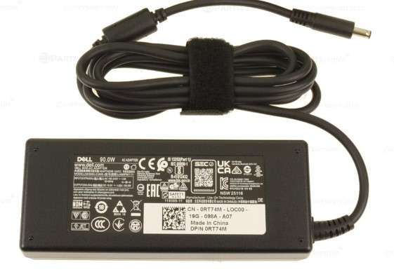Dell Genuine/Original 90W Small Pin 19.5V 4.62A 4.5mm barrel AC Adapter with SA Power Cord