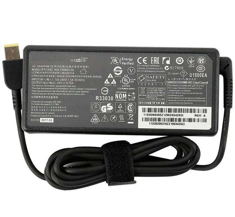 Lenovo ThinkPad 135W 20V 6.75A Power AC Adapter Charger (USB PIN)