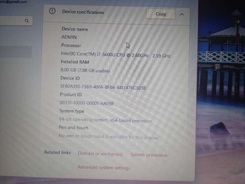 Dell Latitude E7250 i7-5600U @2.60GHz