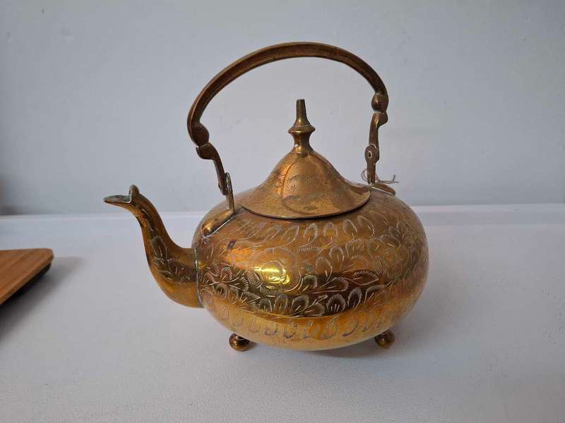 Handmade carved teapot