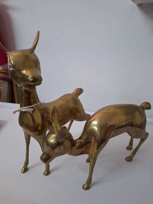 Set of 2 Brass Bambi's