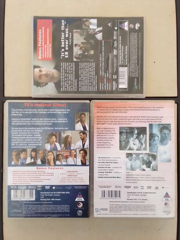 Grey's Anatomy, the First, Second & Third Season