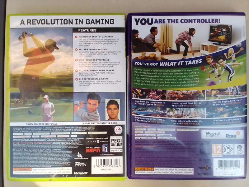 XBOX 360 Video Game Bundle ("Tiger Woods PGA Tour 08", "Kinect Sports")