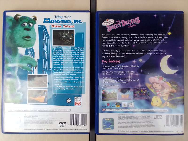 PS2 Video Game bundle ("Monsters, Inc.: Scare Island", "Strawberry Shortcake: The Sweet Dreams Game"