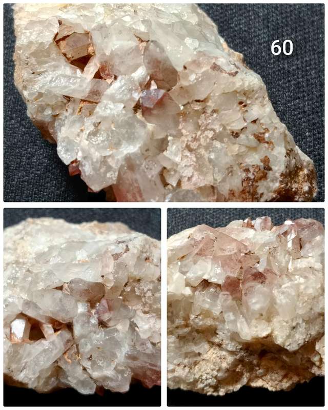 Quartz Cluster with hematite inclusion - Namibia