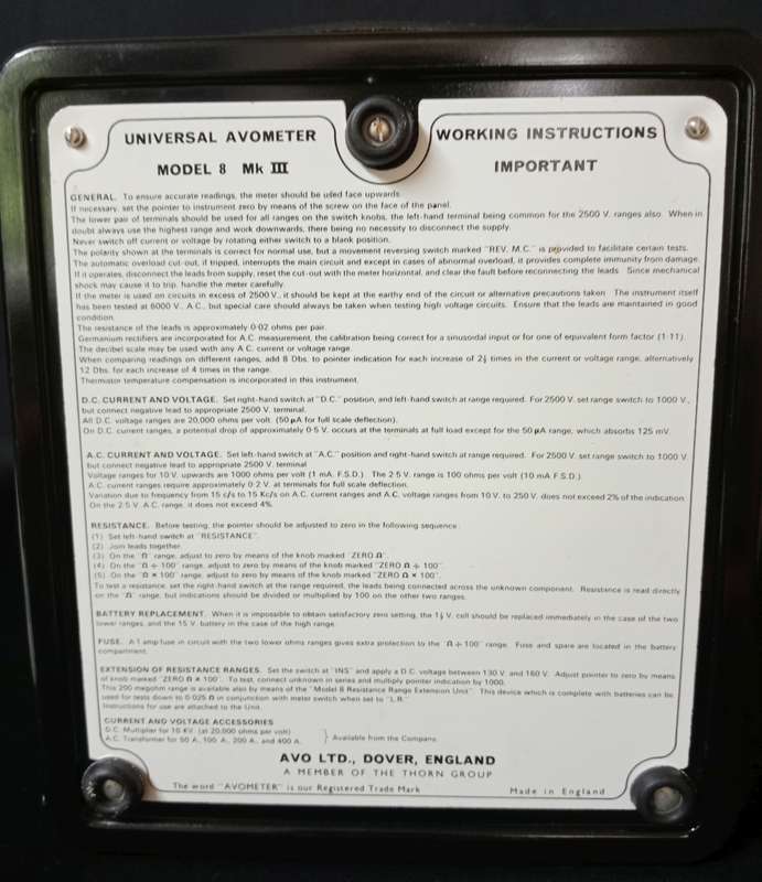 Avometer Model 8 Mk3 Vintage