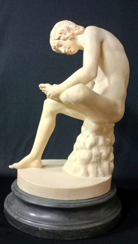 Boy with Thorn in his foot - Spinario/Fedelino Sculpture by A. Santini (Italy)