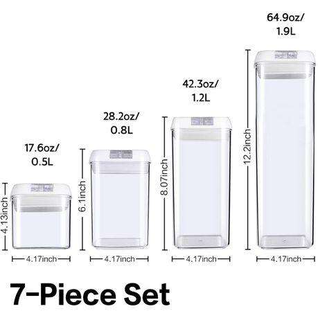 7 Pieces Air Tight Food Storage Containers - White