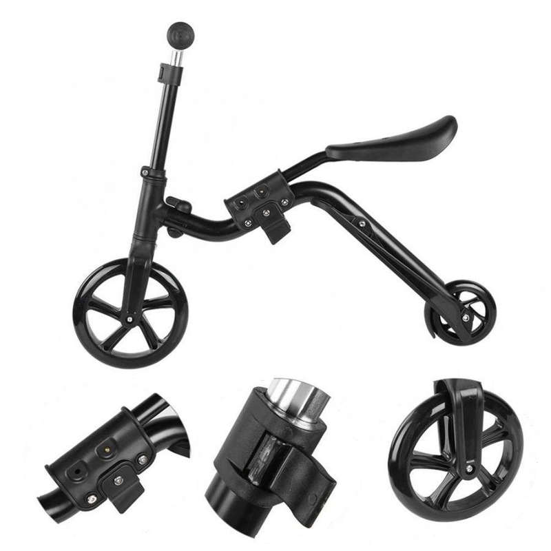 2 in 1 Kids Scooter Adjustable Height & T-Shape Handle Design (BLACK,BLUE,RED,PINK)