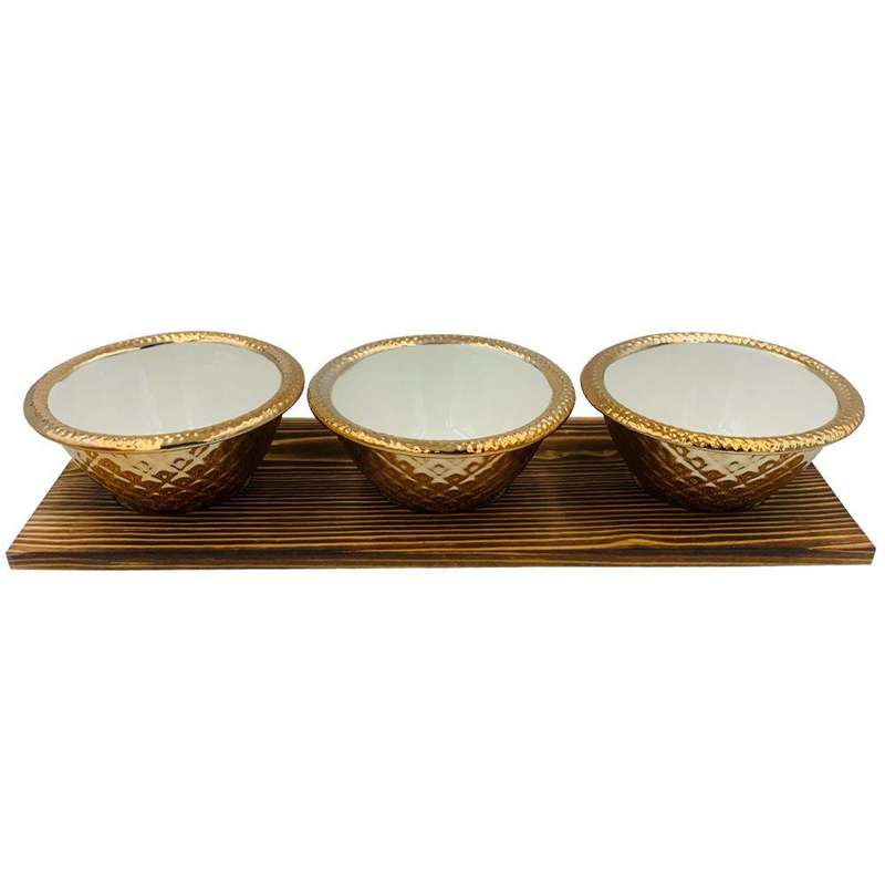 Porcelain Gilt Pastry Bowl - Gold Desert Bowl