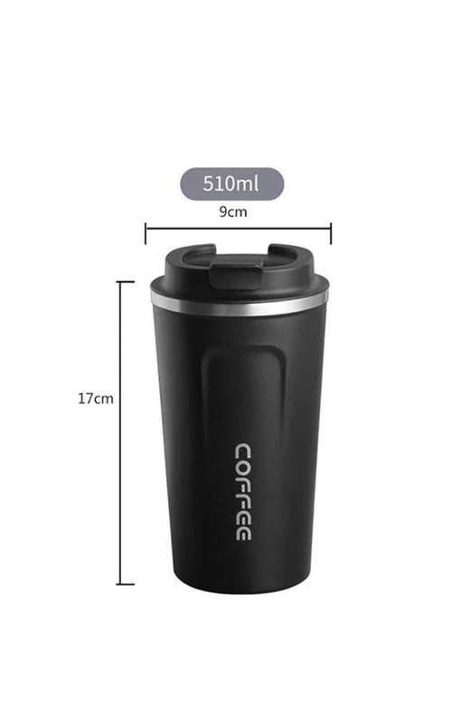 Stainless Steel Vacuum Travel Coffee Mug - 510ml - Black