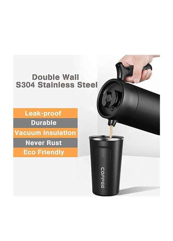 Stainless Steel Vacuum Travel Coffee Mug - 510ml - Black