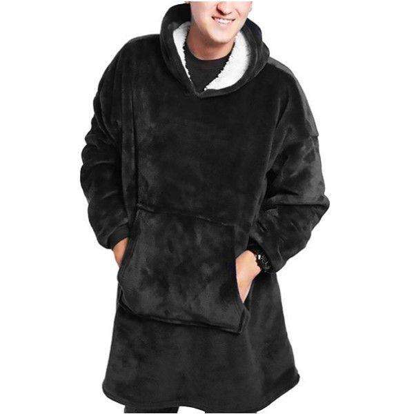 Unisex, Women, Men Fleece Round Hoodie - Black