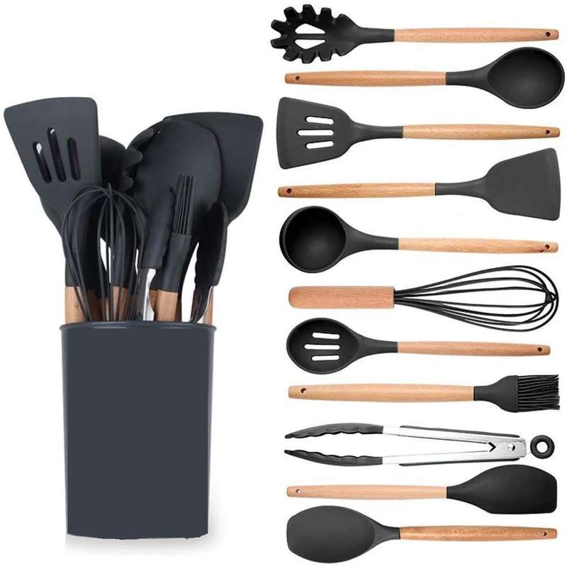 Kitchen Utensils 12 Piece Silicone with Holder