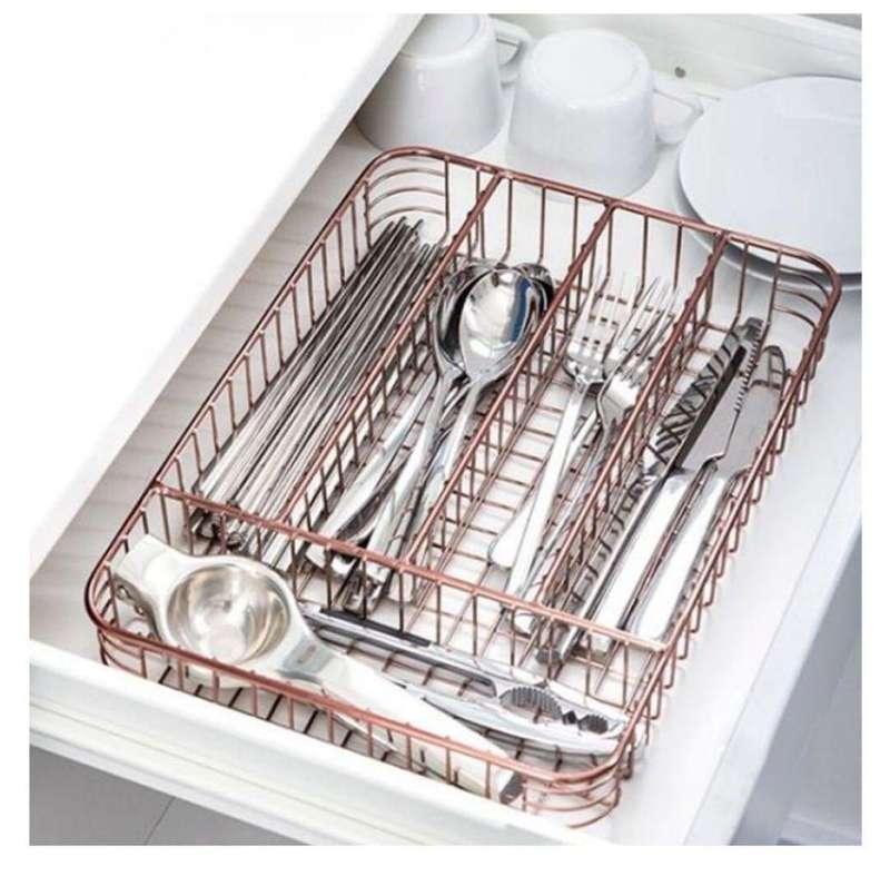 Stylish Rose Gold Cutlery Divider
