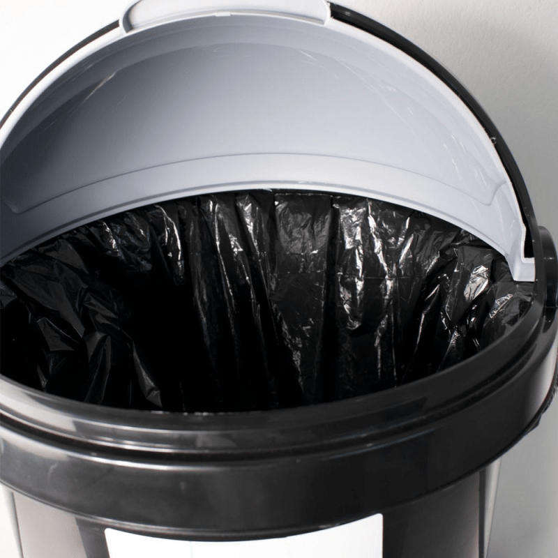 25L Flip-Top Dustbin - Black/Silver