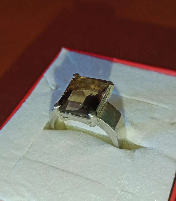 Silver Ring Ladies with Smokey Quarts