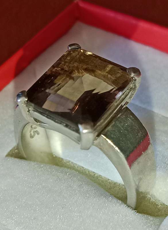 Silver Ring Ladies with Smokey Quarts