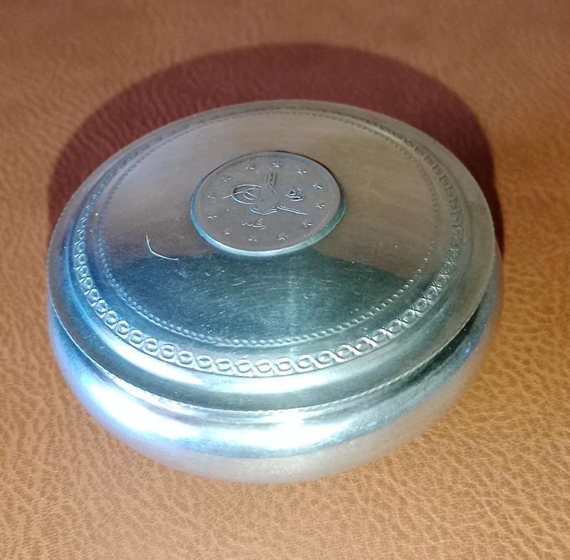 Silver Antique Gold gilded Inner Ottoman Coin Box