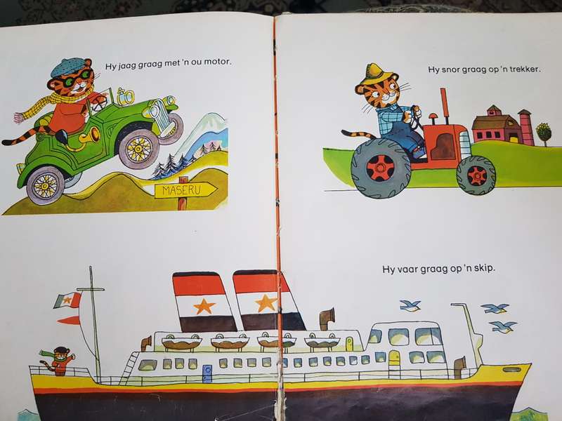 AFRIKAANSE HARDEBAND LEESBOEK VIR KLEUTERS - TIM TIER LEER BAIE.