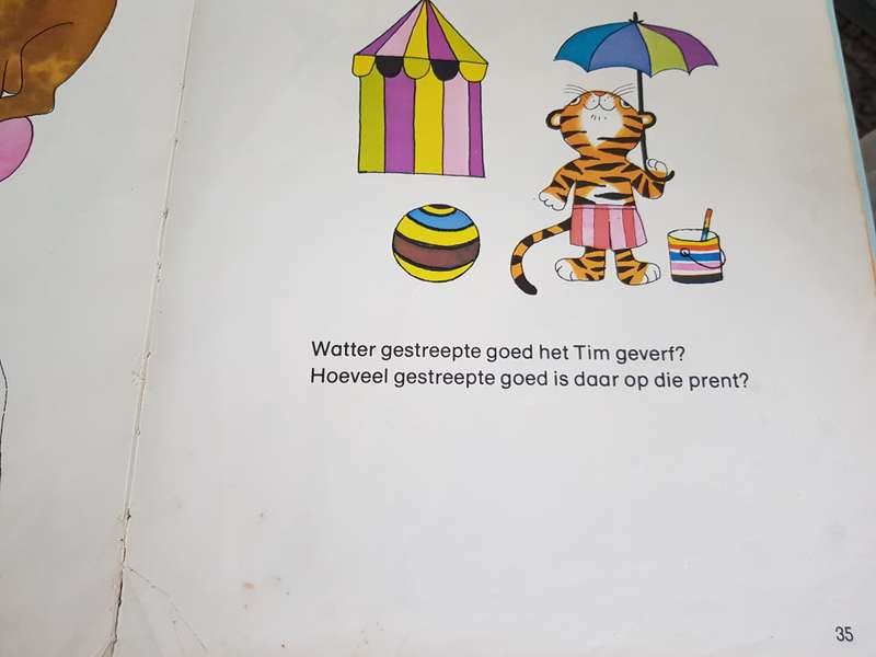 AFRIKAANSE HARDEBAND LEESBOEK VIR KLEUTERS - TIM TIER LEER BAIE.