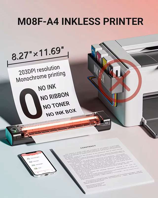Phomemo M08F Portable Thermal / Tattoo Stencil Printer - Silver