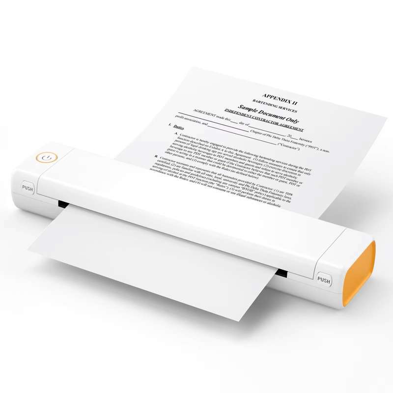Phomemo M08F Portable Thermal / Tattoo Stencil Printer - White & Orange