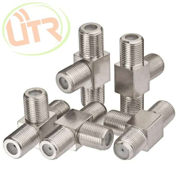 2-Way T-connector Combiner TV Coaxial Connectors RF Adapters Joiners