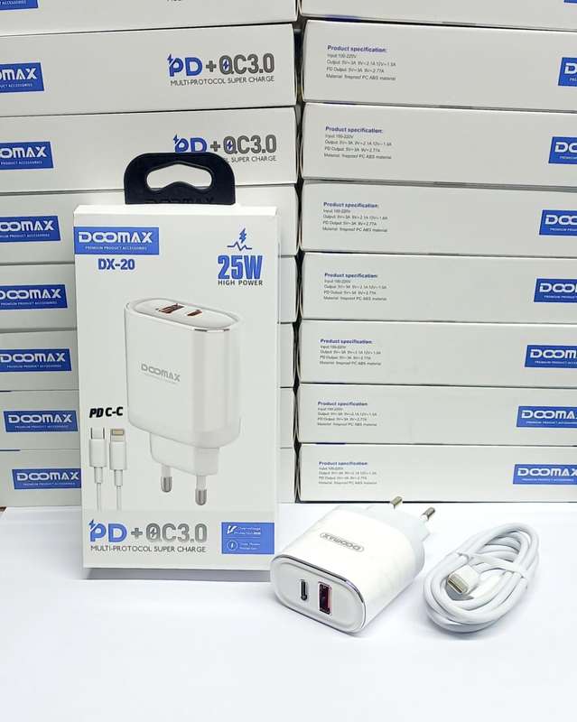 25W Fast Charger  Dual Port with Type-C to Type-C Cable