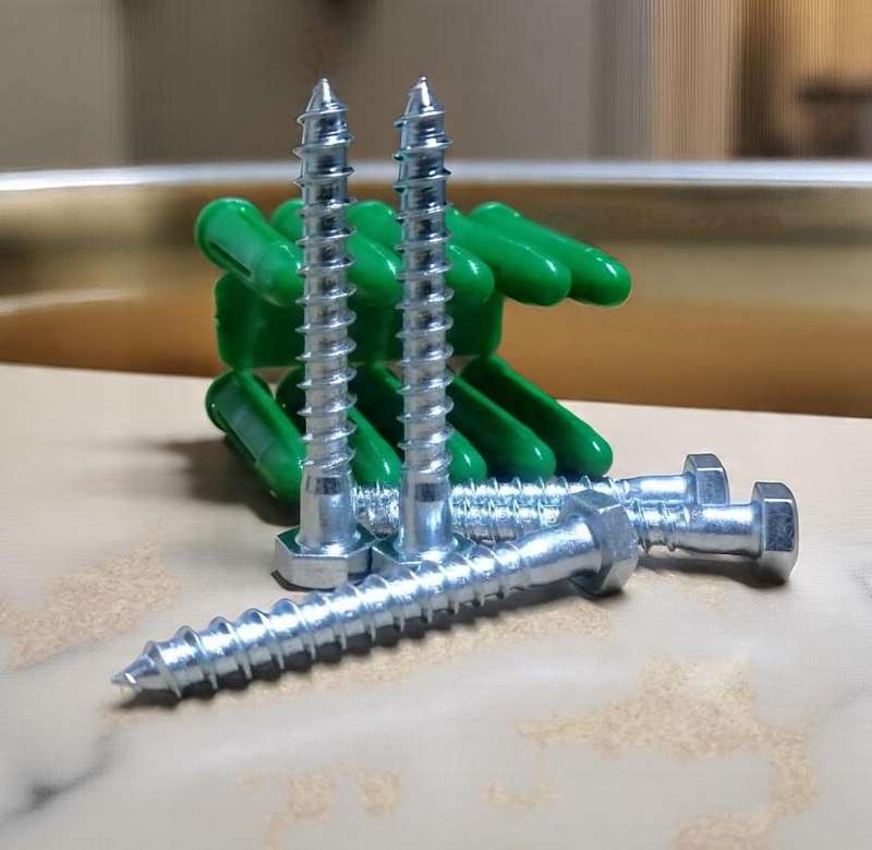 Coach screws and green plugs 8×60mm[Packet of 20]