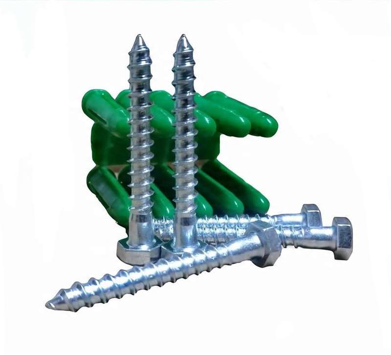 Coach screws and green plugs 8×60mm[Packet of 20]