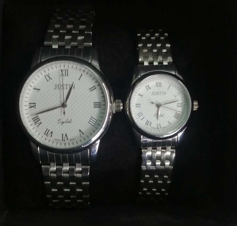 Silver justin couple watch set: Elegant and affordable luxury