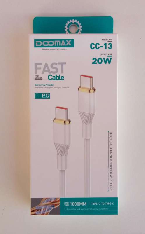 Type-C to Type-C Fast Charging Cable  20W, 1 Meter