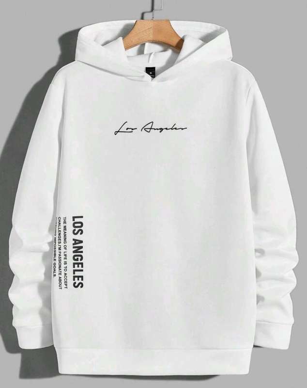 White Graphic Pullover Hoodie