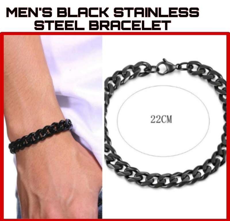 Black stainless steel bracelet