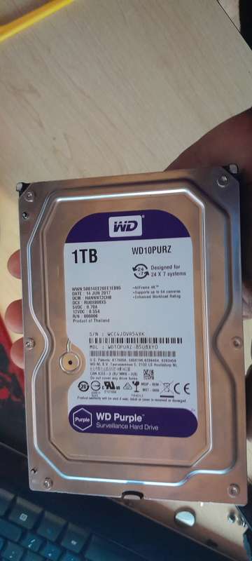 Western Digital 1tb Purple Hard Drive 5400rpm SATA III 3.5" Internal Surveillance Hard Disk Wd10purz
