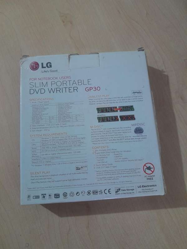 LG Slim Portable External DVD Writer, Still New