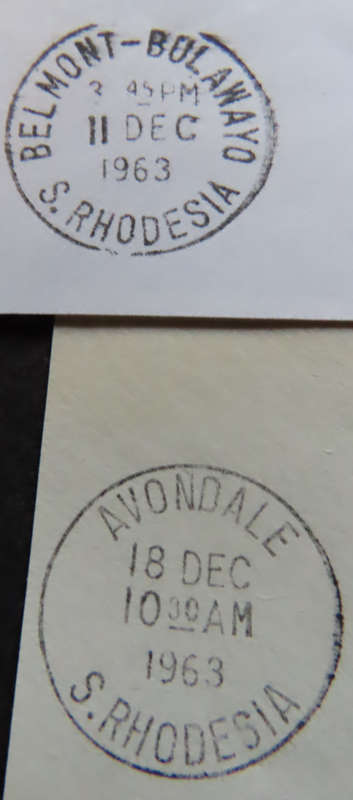 Rhodesias - 18 postmarks on piece - see photos