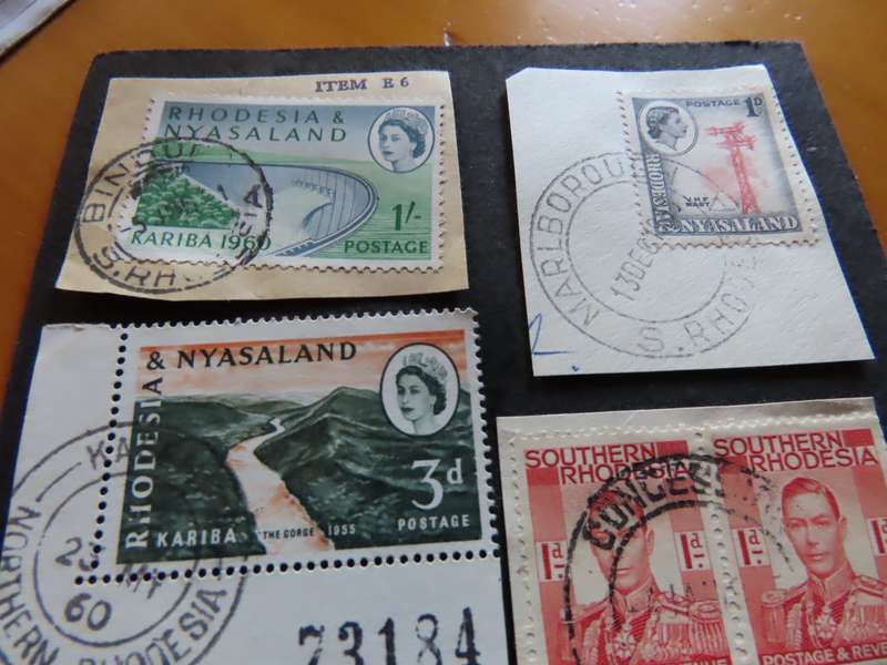 Rhodesias - 18 postmarks on piece - see photos
