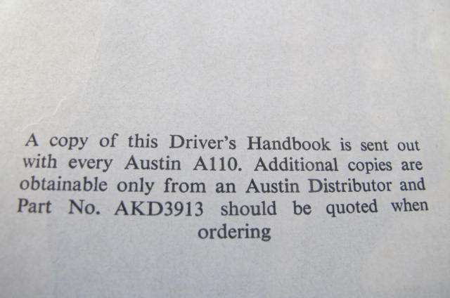 A110 Westminster and Westminster Mk. II - Owners Handbook