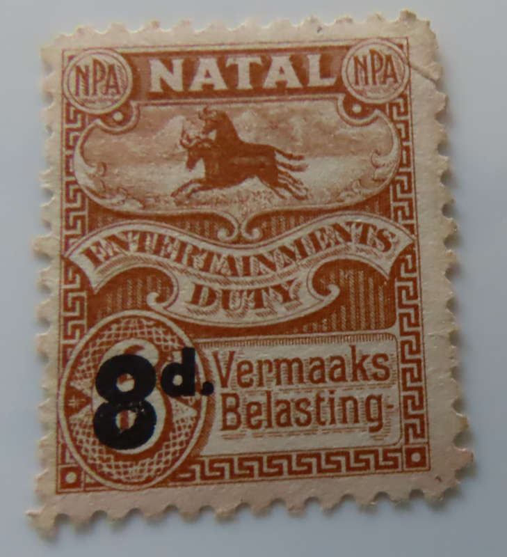 South Africa - 2 Natal Entertainment Stamps and Transvaal Native Pass Stamp - Rare