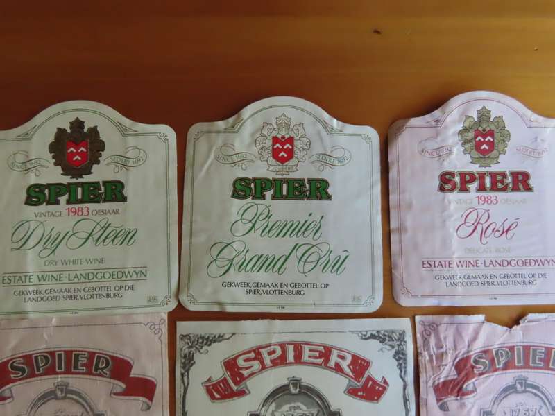 Wine Labels - 9 Vintage Spier Wine Labels